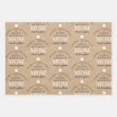 メリーパーソナライズされたクリスマスのクラフトモノグラム ラッピングペーパーシート (正面3)