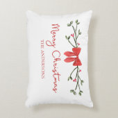 メリーパーソナライズされたクリスマスのコケット弓トレンディー アクセントクッション (正面(垂直))