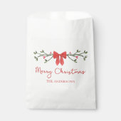 メリーパーソナライズされたクリスマスのコケット弓トレンディー フェイバーバッグ (正面)