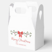 メリーパーソナライズされたクリスマスのコケット弓トレンディー フェイバーボックス (オープン)