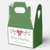 メリーパーソナライズされたクリスマスのコケット弓トレンディー フェイバーボックス (オープン)
