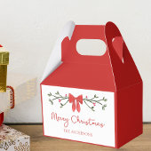 メリーパーソナライズされたクリスマスのコケット弓トレンディー フェイバーボックス