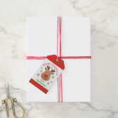 メリーパーソナライズされたクリスマスのトナカイのプレゼントラベル ギフトタグ (より糸付き)