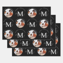 メリーパーソナライズされたクリスマスのブラックモノグラム写真