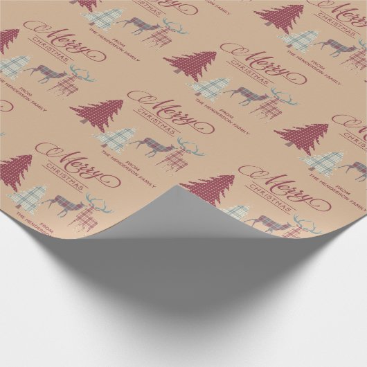 メリーパーソナライズされたクリスマスのプレッズラッピング紙 ラッピングペーパー (角)