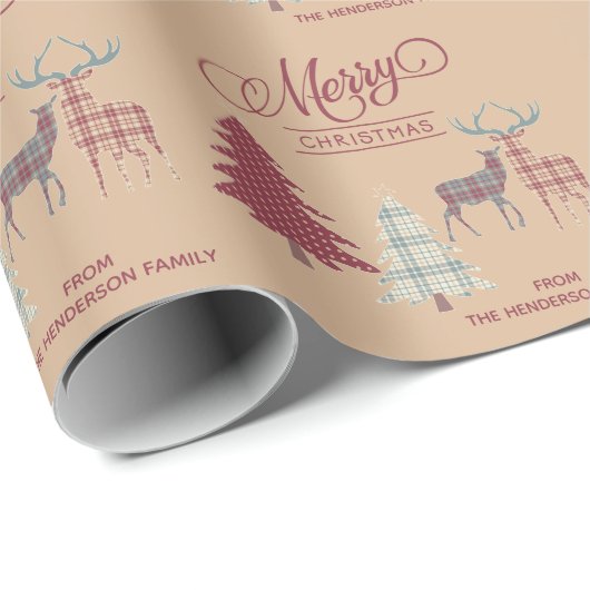 メリーパーソナライズされたクリスマスのプレッズラッピング紙 ラッピングペーパー (ロールコーナー)