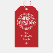 メリーパーソナライズされたクリスマスの写真 ギフトタグ (正面)