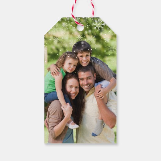 メリーパーソナライズされたクリスマスの写真 ギフトタグ (裏面)