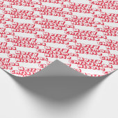 メリーパーソナライズされたクリスマスの名赤と白前 ラッピングペーパー (角)