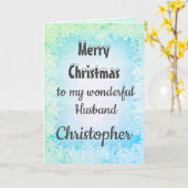 メリーパーソナライズされたクリスマスの夫 カード (黄色い花)