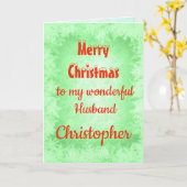 メリーパーソナライズされたクリスマスの夫 カード (黄色い花)