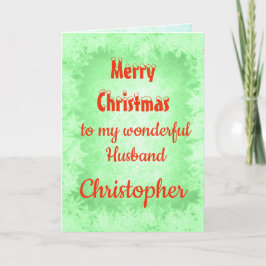 メリーパーソナライズされたクリスマスの夫 カード
