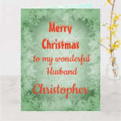 メリーパーソナライズされたクリスマスの夫 カード (黄色い花)