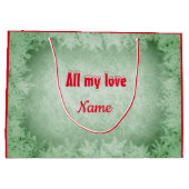 メリーパーソナライズされたクリスマスの夫 ラージペーパーバッグ (裏面)