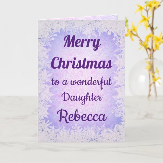 メリーパーソナライズされたクリスマスの娘 カード (黄色い花)