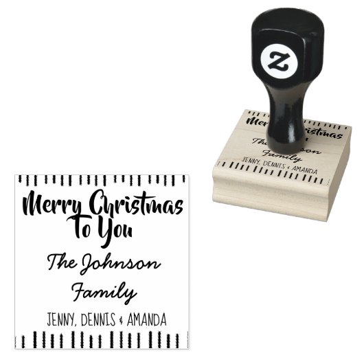メリーパーソナライズされたクリスマスの家族の名前 ラバースタンプ (押印)