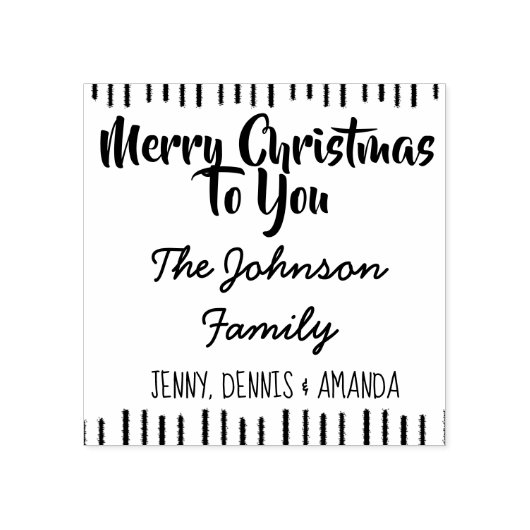 メリーパーソナライズされたクリスマスの家族の名前 ラバースタンプ (インプリント)