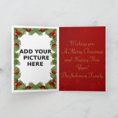 メリーパーソナライズされたクリスマスの挨拶と写真 シーズンカード (内部)