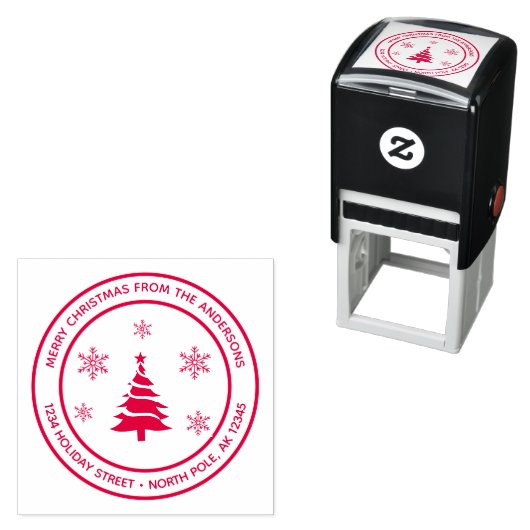 メリーパーソナライズされたクリスマスの木の自墨臭い悪臭 セルフインキングスタンプ (インサイチュ)