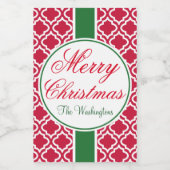 メリーパーソナライズされたクリスマスの贈り物ラベル食品ラベル フードラベル (シングルラベル)