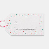 メリーパーソナライズされたクリスマスの雪のような贈り物ラベル ギフトタグ (裏面横)