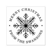 メリーパーソナライズされたクリスマスの雪片 セルフインキングスタンプ (デザイン)