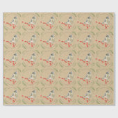 メリーパーソナライズされたクリスマスの鳥の果実のリグ ラッピングペーパー (フラット)