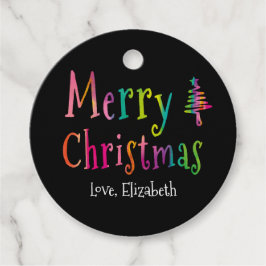 メリーパーソナライズされたクリスマスカラフル フェイバータグ