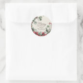 メリーパーソナライズされたクリスマスクラシックのラウンドステッカー ラウンドシール (バッグ)