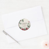 メリーパーソナライズされたクリスマスクラシックのラウンドステッカー ラウンドシール (封筒)