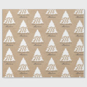 メリーパーソナライズされたクリスマスクラフトモノグラムツリー ラッピングペーパー (フラット)