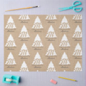 メリーパーソナライズされたクリスマスクラフトモノグラムツリー 薄葉紙 (クラフト)