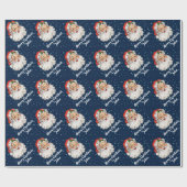 メリーパーソナライズされたクリスマスサンタクロース ラッピングペーパー (フラット)