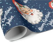 メリーパーソナライズされたクリスマスサンタクロース ラッピングペーパー (ロールコーナー)