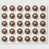 メリーパーソナライズされたクリスマスサンタクロース ラッピングペーパー (フラット)