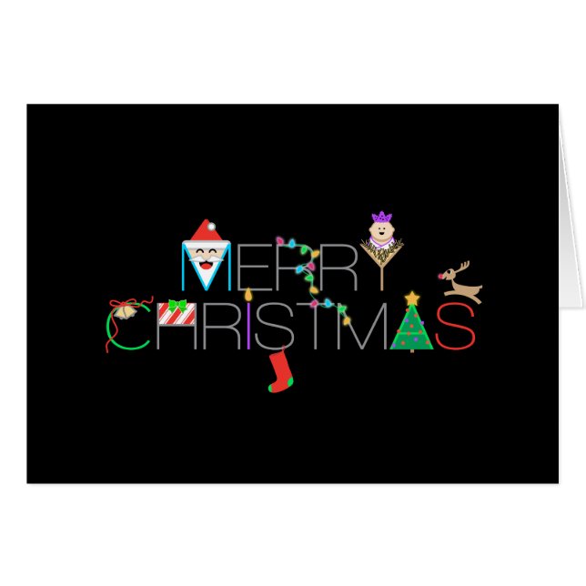 メリーパーソナライズされたクリスマスタイポグラフィ写真 (正面横)