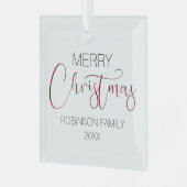 メリーパーソナライズされたクリスマスツリーガラスオーナメント ガラスオーナメント (正面左)