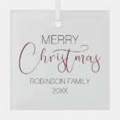 メリーパーソナライズされたクリスマスツリーガラスオーナメント ガラスオーナメント (正面)