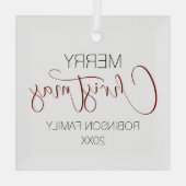 メリーパーソナライズされたクリスマスツリーガラスオーナメント ガラスオーナメント (裏面)