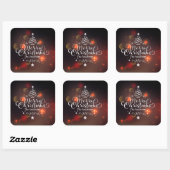 メリーパーソナライズされたクリスマスツリーシールシール スクエアシール (シート)