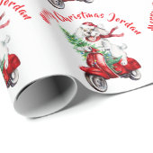 メリーパーソナライズされたクリスマスツリーファームモト ラッピングペーパー (ロールコーナー)