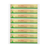 メリーパーソナライズされたクリスマスツリー差出人住所 ラップアラウンドラベル (シート)