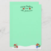 メリーパーソナライズされたクリスマステーマ 便箋 (正面/裏面)