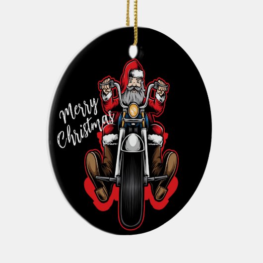 メリーパーソナライズされたクリスマスバイクもしくは自転車に乗る人 セラミックオーナメント (右)