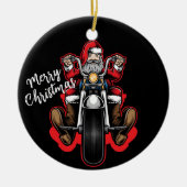 メリーパーソナライズされたクリスマスバイクもしくは自転車に乗る人 セラミックオーナメント (正面)