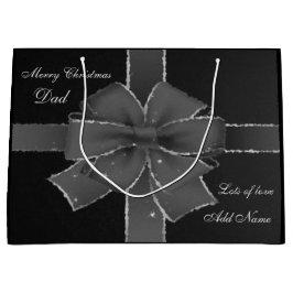 メリーパーソナライズされたクリスマスパパギフトデザイン ラージペーパーバッグ