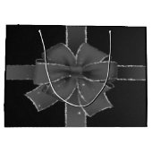 メリーパーソナライズされたクリスマスパパギフトデザイン ラージペーパーバッグ (裏面)