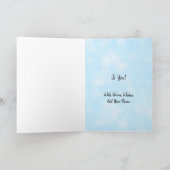 メリーパーソナライズされたクリスマスピンクとブルー雪だるま カード (内部)