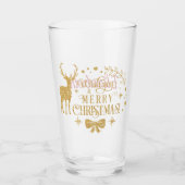 メリーパーソナライズされたクリスマスフェイク金ゴールドルック タンブラーグラス (正面)