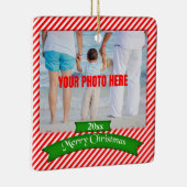 メリーパーソナライズされたクリスマスフォトツリーオーナメント セラミックオーナメント (右)